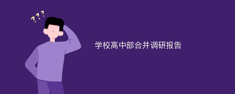 学校高中部合并调研报告